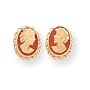 Earrings - 14kt Yellow Gold Cameo Post Earrings Small