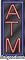 ATM" Neon Sign : 472, Background Material=Clear Plexiglass