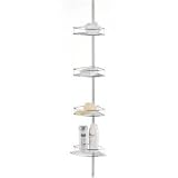 CORNER CHROME tension POLE BATH SHOWER 4-Basket Tower
