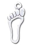 Solid Sterling Silver Foot Charm