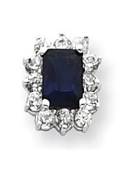 Sterling Silver Darl Blue and Clear CZ Earrings QE3125"