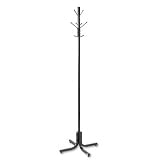 Safco Metal Coat Rack with Four Ball-Tipped Double-Hooks, Black