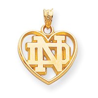 14k Collegiate University of Notre Dame Pendant - JewelryWeb