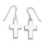 Small Polished Cross Earrings