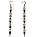 Womens Earrings in Sterling Silver Garnet & Amethyst Gemstone Indian Style 3.25 