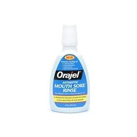 Click here to buy Orajel Antiseptic Mouth Sore Rinse For Mouth Sore Relief - 16 Oz by Orajel.