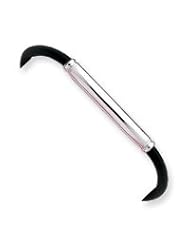 Sterling Silver Black Rounded Rubber Bracelet QG1107-7"