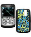Blackberry Curve 8330 8310 8300 Roller Printing Poka Dot (Black/Blue) Cell  ....