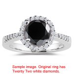 0.37-0.42 Cts Black & 0.17 Cts White Diamond Ring in 14K White Gold-3