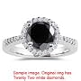 0.54-0.59 Cts Black & White Diamond Ring in 14K White Gold-3.0