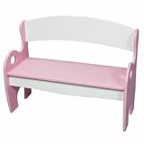 Gift Mark Children's Arc-Backed Bench - Pink and White