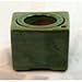 Square Self Watering Ceramic Pot with Felt Feet - Green - 4 3/8