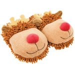 Aroma Home Fuzzy Feet Slippers - Rudolph
