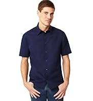 Linen Blend Short Sleeve Shirt