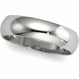 10K White Gold Half Round Band - 3mm Size 10.5