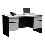 Ameriwood Executive Desk, Gray/Black