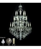 IMAGE OF American Brass and Crystal CH9582-OS-11S-ST Rosetta 24 Light Large Foyer Chandelier in Light Bronze Satin with Clear Strass Teardrop crystal