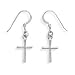 Thin Cross Sterling Silver Earrings