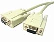 DB9 Female to Female Null Modem Cable 10 ft Beige.