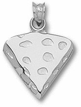 Green Bay Packers Cheese Wedge 5/8 Pendant - Sterling Silver Jewelry