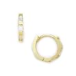 14K Yellow Gold CZ Baguette Huggy Earrings