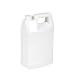 Vestil JUG-W-1 High Density Polyethylene (HDPE) Rectangular Jug with Natural Cap, 7" Length x 4-1/2" Width x 11-19/32" Height, 1 Gallon Capacity, White