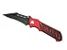 Folding Knife With Red Handle And Black Hole Blade 4.5