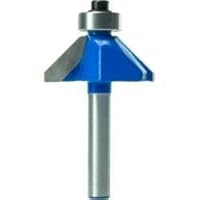 45anddeg; Chamfer Router Bit 1/4 x 5/16- Used for Routing, carving, rounding over, milling, moulding, beading, coving, dove tailing, plunge cutting and flush trimming., with Hand Held or Table Router