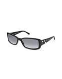 Salvatore Ferragamo Decorated Signature Rectangular Plastic Sunglasses black/shaded grey