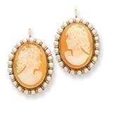 14K 20mm Shell Cameo Earrings