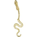 Solid 14KT Yellow Gold Cubic Zirconia SEXY SNAKE Belly Ring