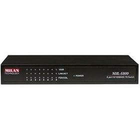 DIGI MIL-S801SC-60US 8-Port Fast Ethernet Switch