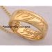 Lord of the Rings-Gollum Gold "One Ring" Necklace with Plain Script