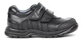 Hush Puppies Wind Black Leather Boys School Shoe