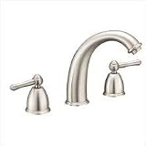 Fusion CDM-8SP-BRN-ST Widespread Bathroom Faucet with Straight Lever, Brushed Nickel