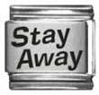 Clearly Charming Stay Away Laser Italian Charm Bracelet Link