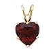 14k Gold & Heart-Shaped Garnet Pendant