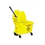 Rubbermaid-Yellow Brute 26/35 Quart EZMT Foot Activated Bucket with Downward Pressure Wringer (7578YL) Category: Material Transport