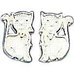 Sterling Silver Cat Earrings Kitty Animal Jewelry