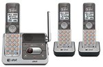 AT&T DECT 6.0 Black/Silver 3-Handset Cordless Telephone with Digital Answering System