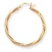 14k Polished 3mm Twisted Hoop Earrings
