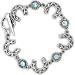 Silver-tone Bracelet with Horseshoes with Blue Stones