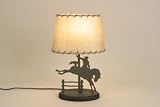 COWBOY BUCKING HORSE Bronco WESTERN TABLE LAMP