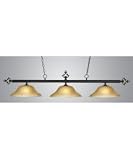 Landmark 190-14-GB-G6 Designer Classics 3-Light Billiard Light, 14-Inch, Golden Bronze with Amber Gratina Glass Shades