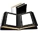 Adorama Classic Photo Album, White Leather Cover with Library Bound Black Pages, Holds 18 5 x 7 Prints