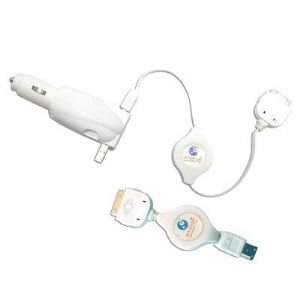 Retractable iPod Charger-White