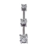 14k White 3 Stone Charm 0.5 Ct Diamond Pendant