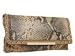 BCBGMAXAZRIA Python Snake Clutch Handbags - White