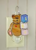 SWITCHABLES STAINED GLASS NIGHT LIGHT COVER - BEAR WITH BLOCKS - SW63