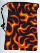 Gallant Hand: Cotton Gamer Dice Bag - Black Flame (5"x7") - Holds Approximately 90-100 Dice